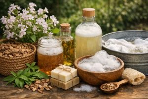 Découvrir les plantes saponaires : fabriquer sa lessive et ses soins naturels grâce aux plantes qui moussent